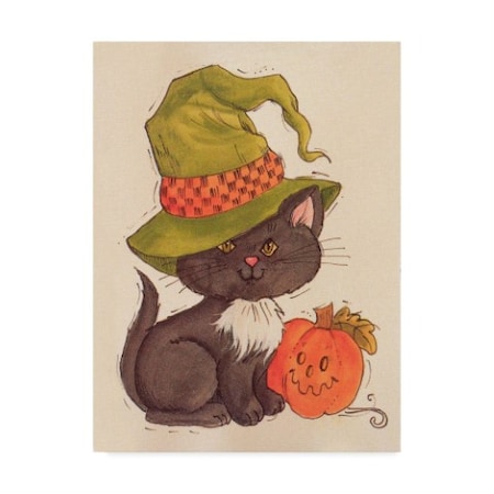 Beverly Johnston 'Witchy Black Cat' Canvas Art,35x47